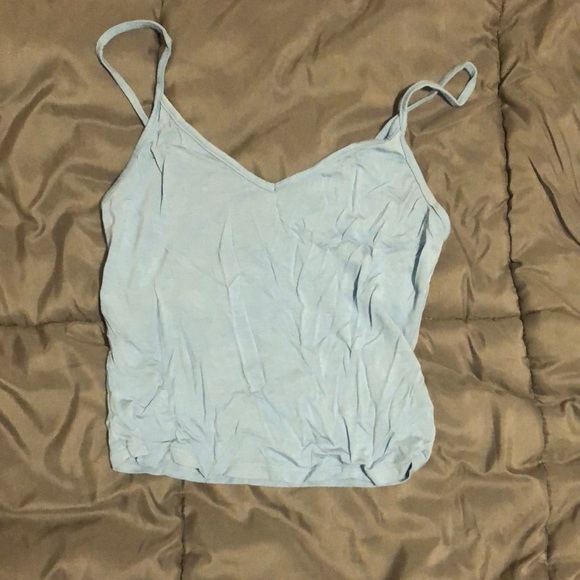Blue Garage Crop Spaghetti Strap Tank Top - Picture 1 of 4
